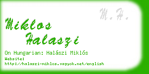 miklos halaszi business card