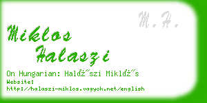 miklos halaszi business card